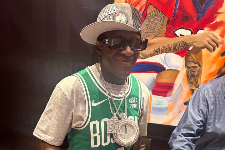 Flavor Flav is shown SiriusXM Studio at Wynn Las Vegas on Wednesday, June 5, 2024. (John Katsil ...