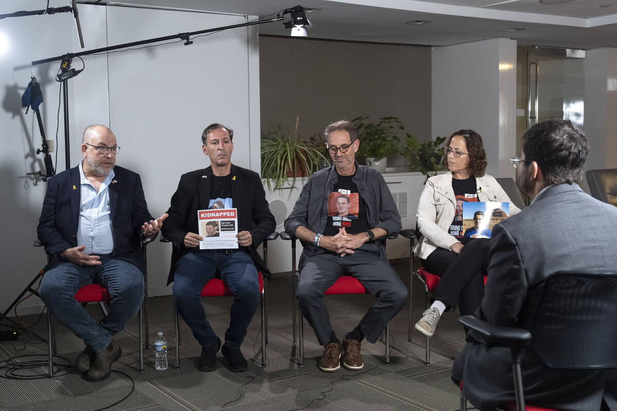 Families of Americans being held hostage by Hamas in Gaza, from left, Jonathan Dekel-Chan, Ruby ...