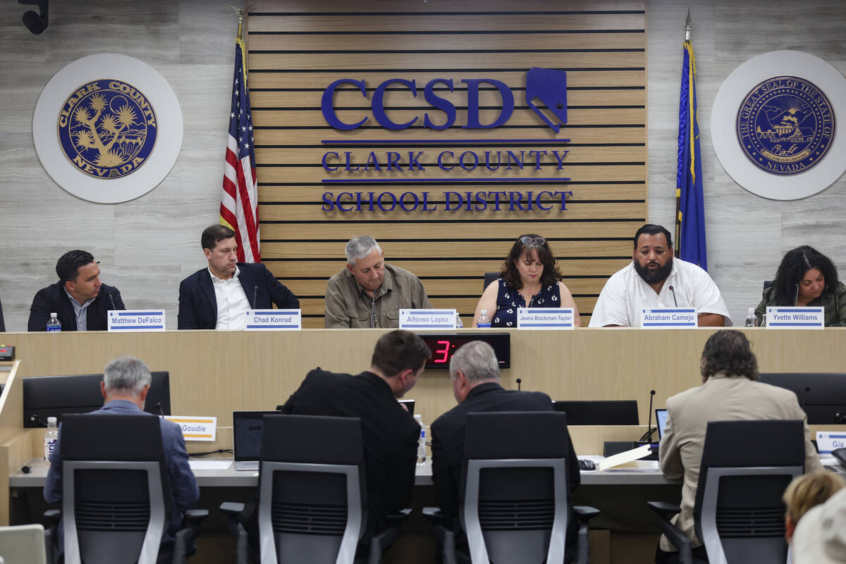 The Bond Oversight Committee, which advises the Clark County School Board on capital funding, m ...