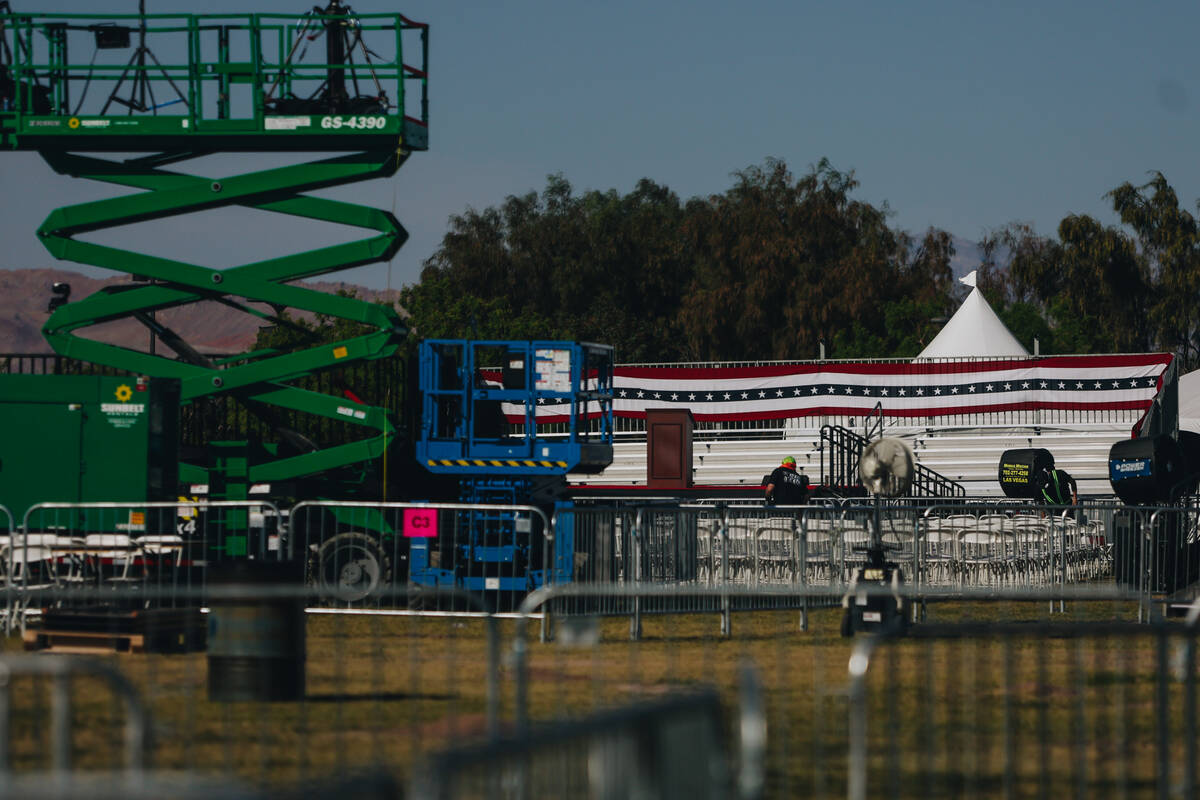 An area is set up for former President Donald Trump’s June 9 rally in Sunset Park on Sat ...