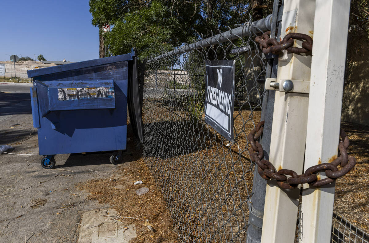 A dumpster is seen near where 2-year-old Jacoby Robinson Jr. was found on the 1300 block of Lew ...