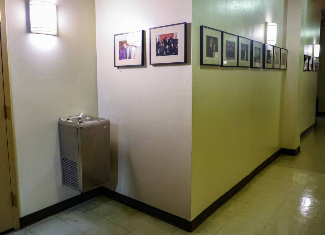 The original drinking fountain Elvis Presley used before he performed at the International Thea ...