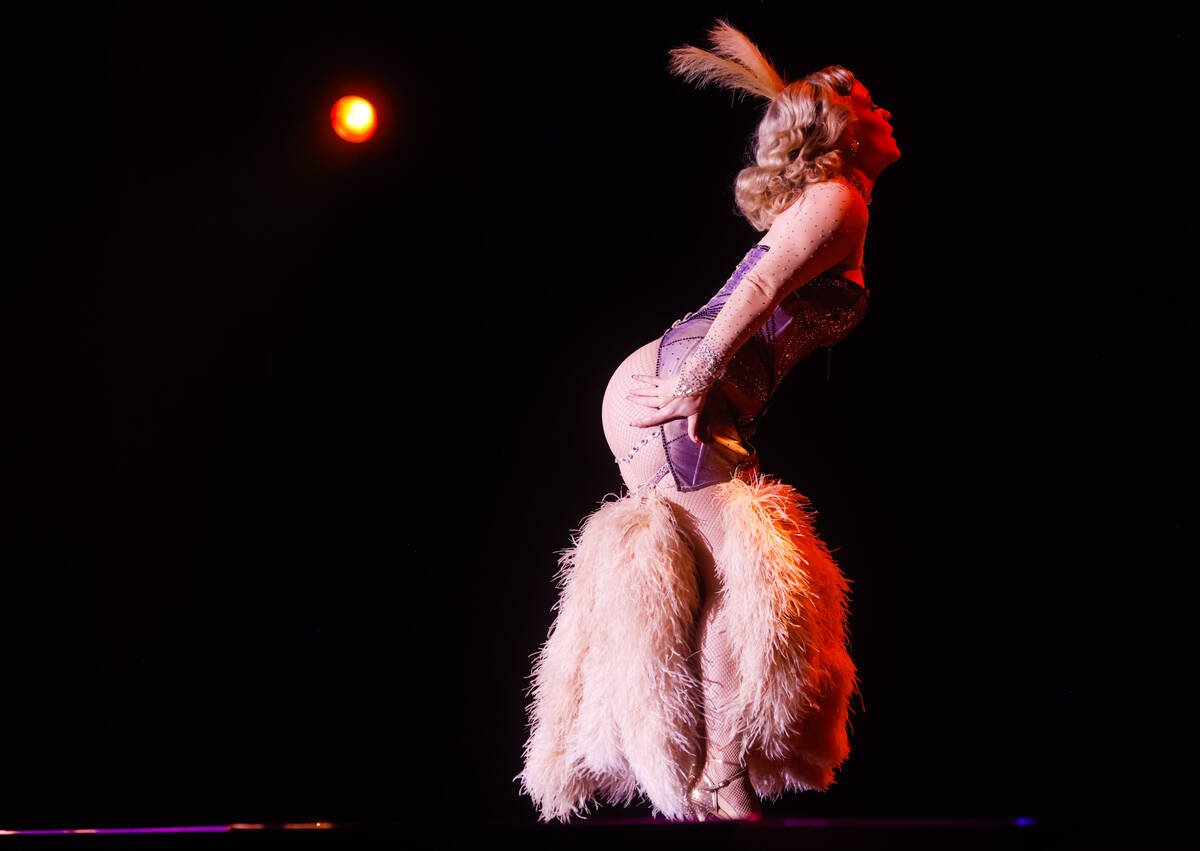 Violette Coquette, of Edmonton, Canada, competes for Best Debut in the Burlesque Hall of Fame&# ...