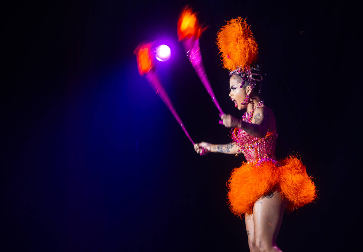 Joy Rider, of Montreal, competes for M- Exotic World in the Burlesque Hall of Fame’s 34t ...