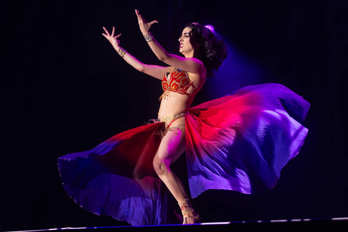 Forca, of Toronto, competes for M- Exotic World in the Burlesque Hall of Fame’s 34th ann ...