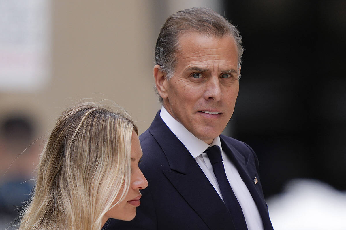 Hunter Biden, accompanied by his wife, Melissa Cohen Biden, arrives to federal court on hearing ...