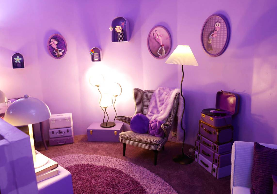 A den with the theme of Fear is pictured at an "Inside Out 2"-themed property with ro ...