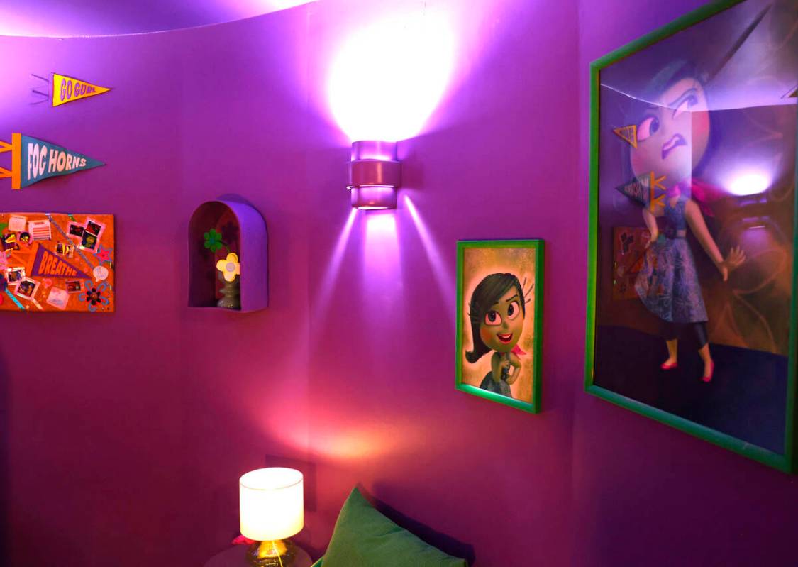 A den with the theme of Disgust is pictured at an "Inside Out 2"-themed property with ...