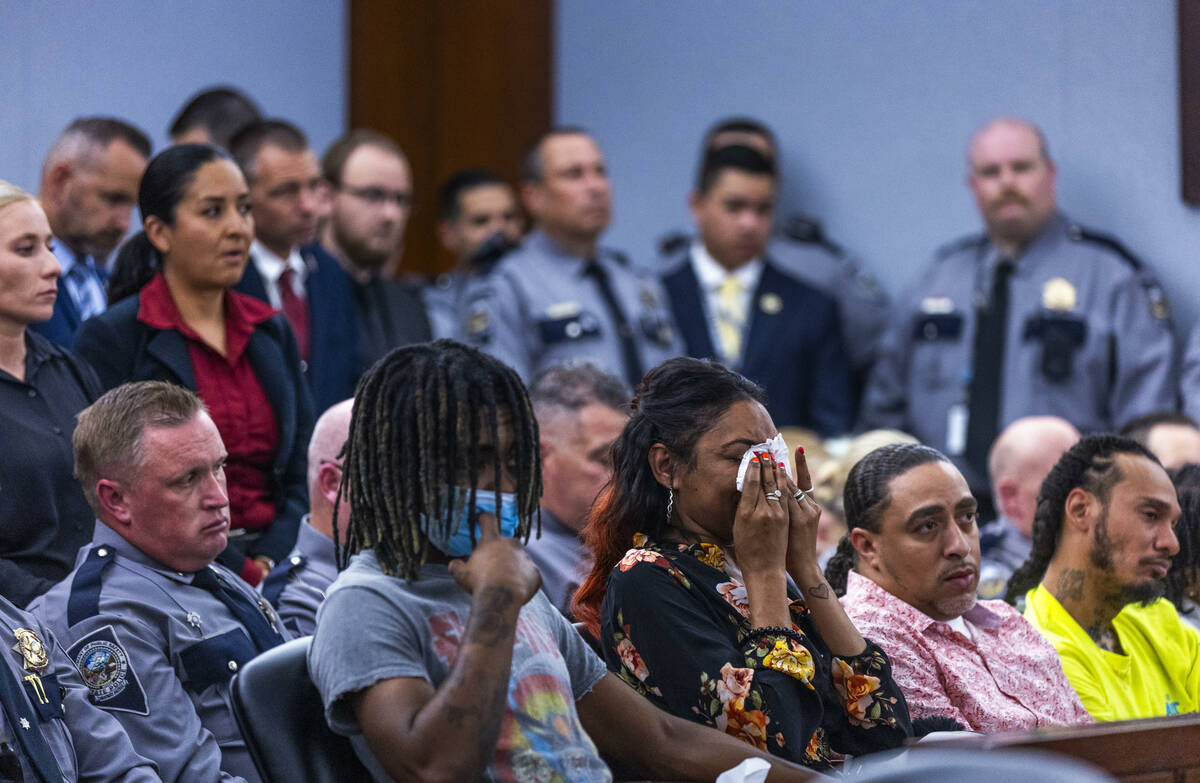 Family members and others react during testimony during Jemarcus Williams’ sentencing fo ...