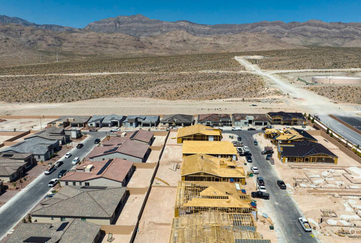 Construction is underway for a new housing development in the northwest portion of Las Vegas ne ...