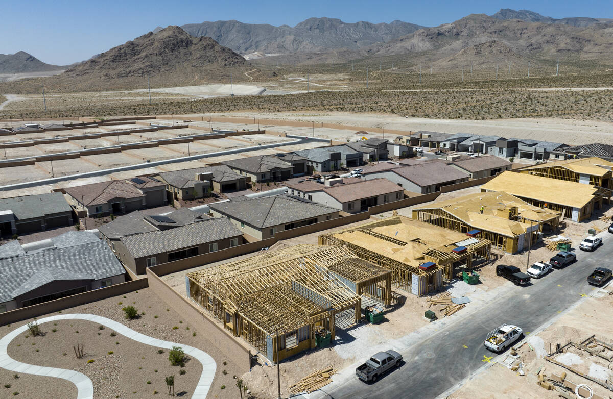 Construction is underway for a new housing development in the northwest portion of Las Vegas ne ...