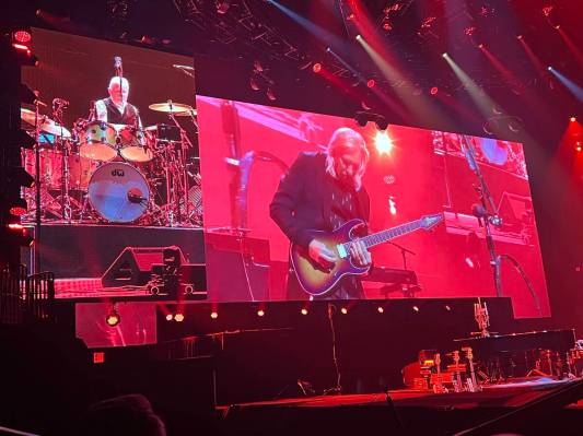Joe Walsh and Don Henley of the Eagles is shown performing at the MGM Grand Garden on Saturday, ...