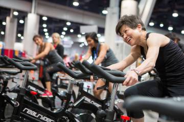 Several Las Vegas Strip properties include 24-hour fitness centers as amenities for hotel guest ...