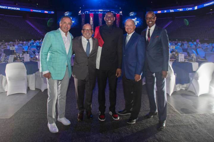 (From left to right) Inductees Tony Bonnici and Jesse Leeds, C.J. Watson, Brady Exber, and Kenn ...