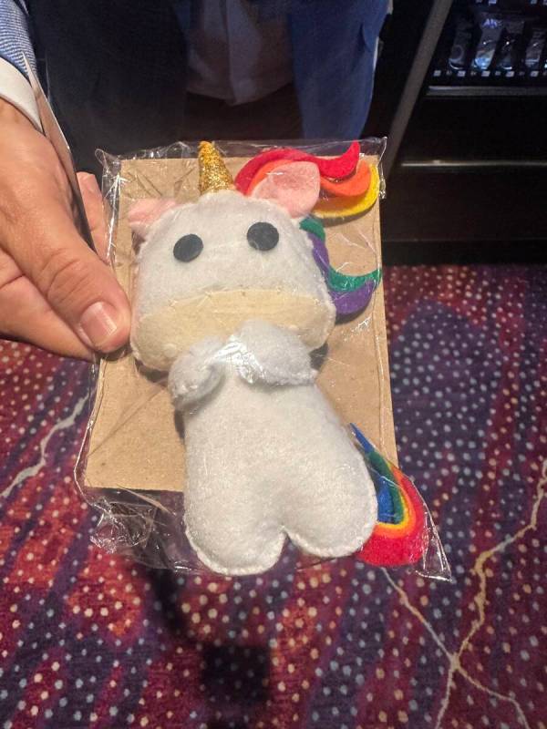 Virgin Hotel Las Vegas President Cliff Atkinson's unicorn is during the launch of the new Gall ...