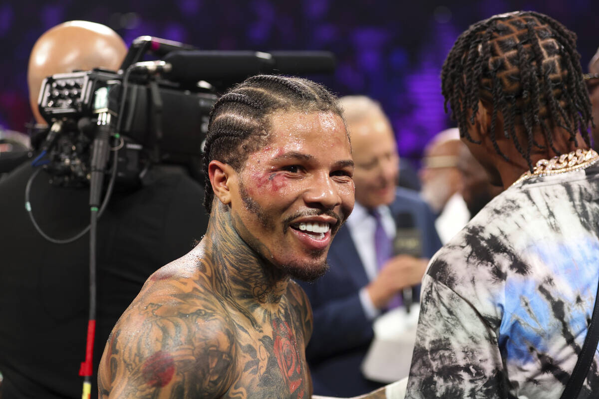 Gervonta "Tank" Davis smiles in the ring after knocking out Frank Martin during the W ...