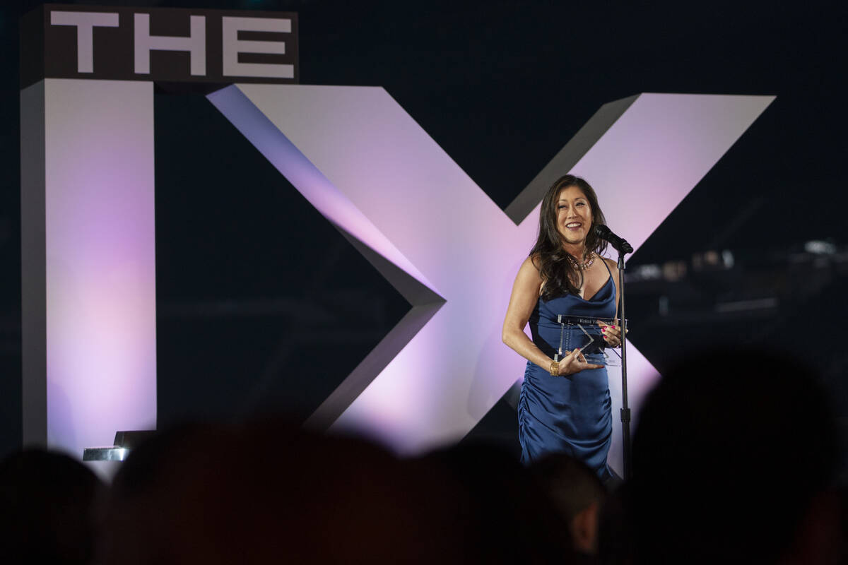 Kristi Yamaguchi receives the Game Changer Award during The IX Awards ceremony on Monday, June ...