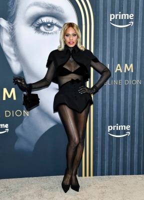 Laverne Cox attends the Amazon MGM Studios special screening of "I Am: Celine Dion" at Alice Tu ...