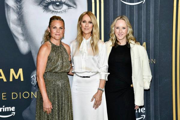 Director Irene Taylor, left, Celine Dion and Amazon MGM Studios head Jennifer Salke attend a sp ...