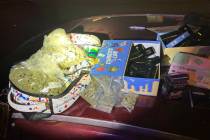 Items recovered by Las Vegas police's "DUI Strike Team" are seen in this photo provided by the ...