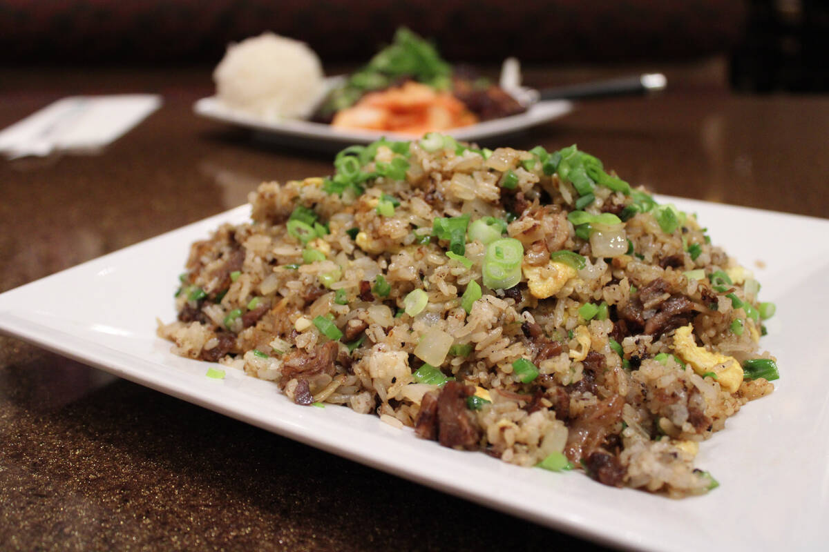 Oxtail fried rice from California Noodle House in the California Hotel in downtown Las Vegas. T ...