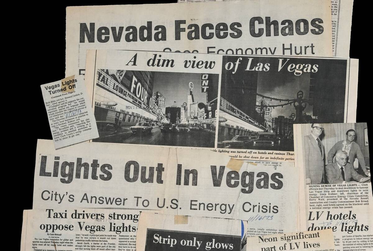 Las Vegas Review-Journal newspaper clippings from late 1973 carry reports on Las Vegas casinos ...