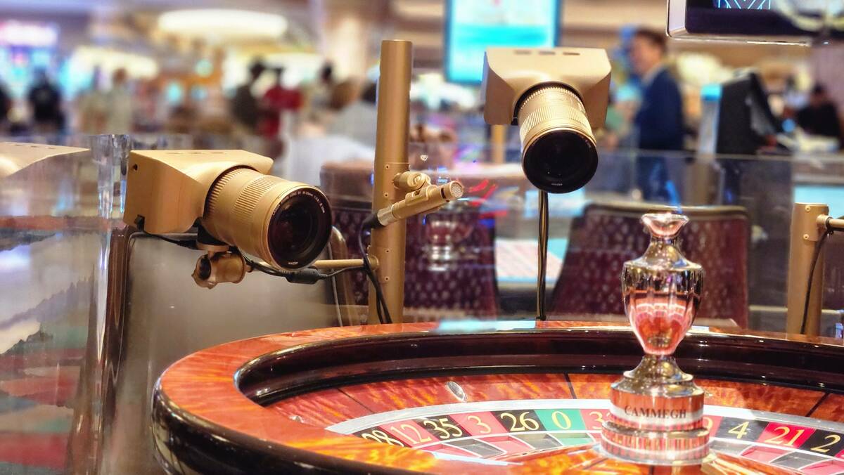 Cameras show how live games will be shown from one of the MGM Grand's roulette tables. (Playtech)