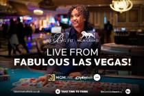 A marketing image for "MGM Live" shows how broadcasts could look from the MGM Grand and Bellagi ...