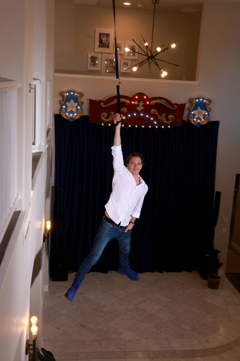 Magician, artist and social media star Justin Flom shows how he greets guests at his front door ...