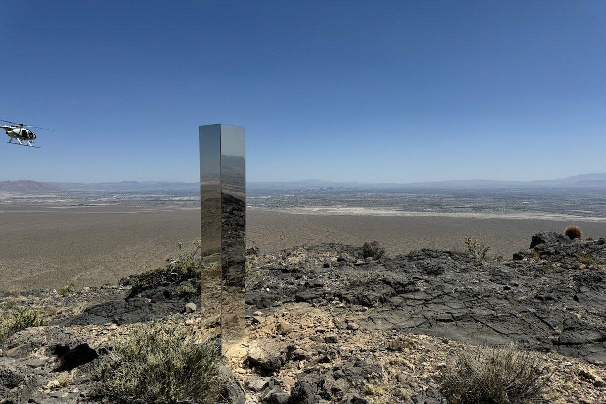 Las Vegas police said that the "mysterious monolith" that was found on a trail outside the vall ...