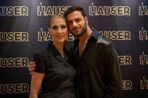 Celine Dion and cello great Hauser are shown at Encore Theater at Wynn Las Vegas on Saturday, J ...