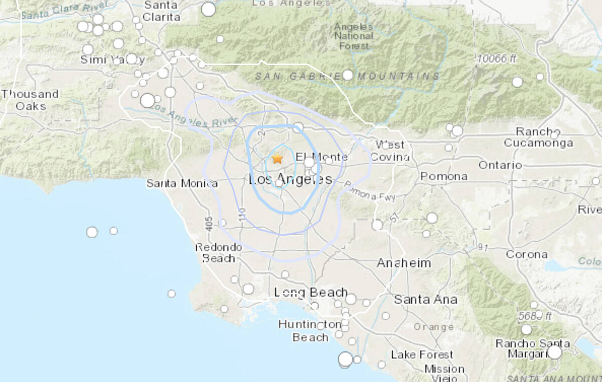 A magnitude 2.9 earthquake struck underneath the Los Angeles neighborhood of El Sereno on June ...