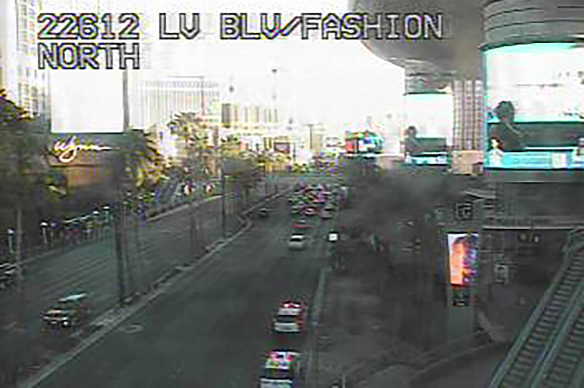 Traffic on Las Vegas Boulevard South near the Fashion Show Mall about 7:10 p.m. Monday, June 24 ...