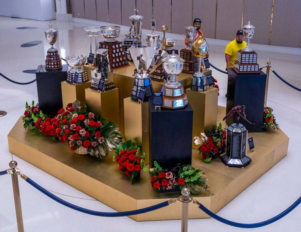 Fans are able to view 18 of the NHL trophies on display as the awards event is tomorrow night a ...