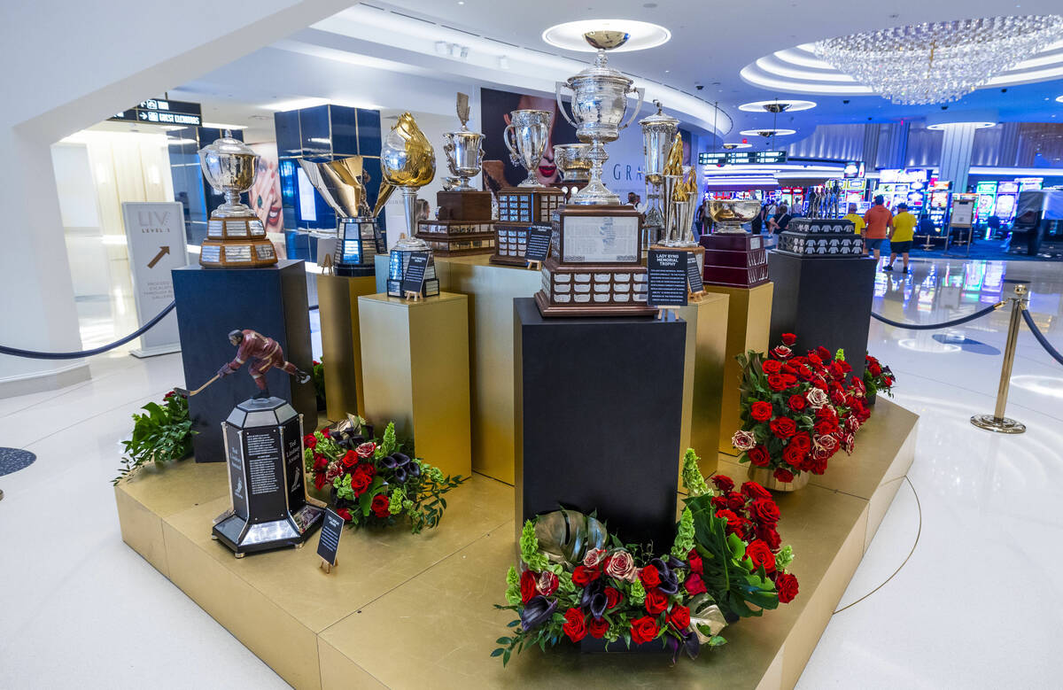 The NHL has 18 trophies on display as the awards event is tomorrow night at the Fontainebleau L ...
