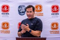 Nevada Secretary of State Cisco Aguilar speaks during the 2024 Latino Loud nonpartisan voter re ...
