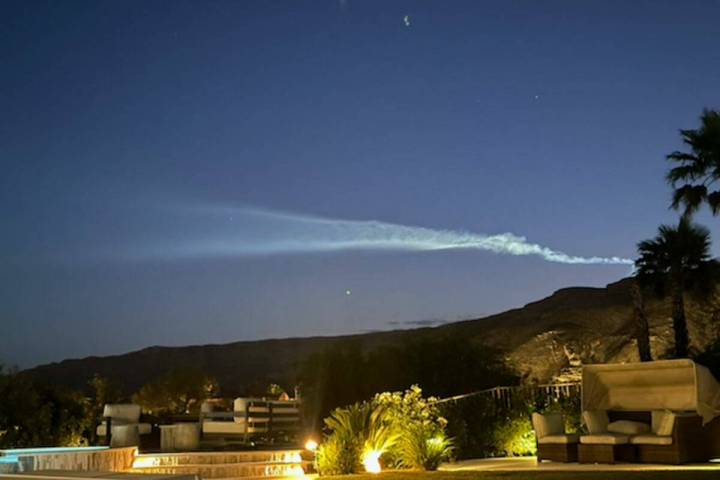 Falcon 9 is visible from Las Vegas on Sunday, June 23, 2024. (Courtesy)