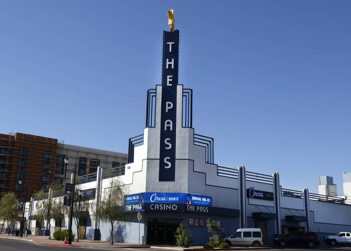 The Pass Casino in the Water Street District of downtown Henderson is seen on Tuesday, June 25, ...