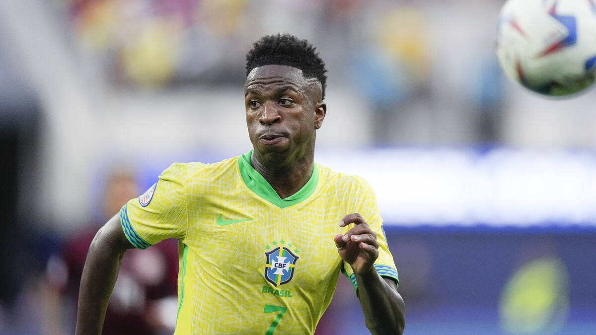 Brazil's Vinicius Junior runs during a Copa America Group D soccer match against Costa Rica, Mo ...