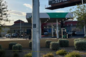 Las Vegas police are investigating a shooting involving officers in the 6400 block of Boulder H ...