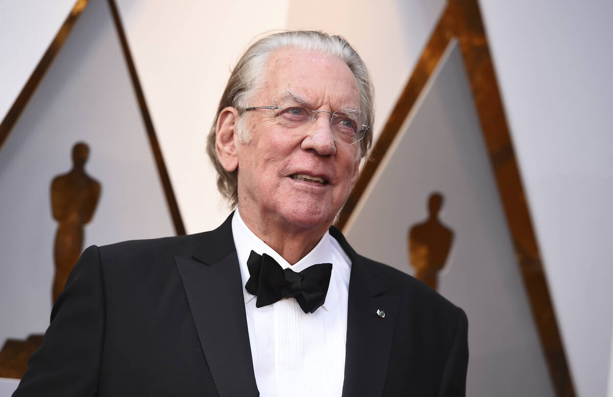 Donald Sutherland appears at the Oscars in Los Angeles on March 4, 2018. Sutherland, the toweri ...