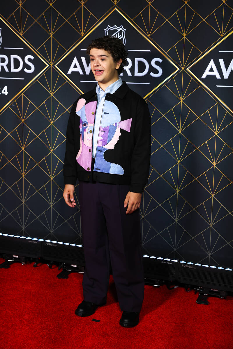 Actor Gaten Matarazzo poses on the red carpet before the NHL Awards at Fontainebleau on Thursda ...