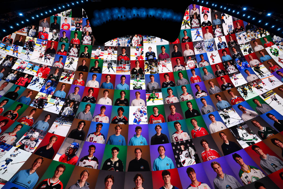 during the NHL hockey draft at the Sphere on Friday, June 28, 2024, in Las Vegas. (Ellen Schmid ...