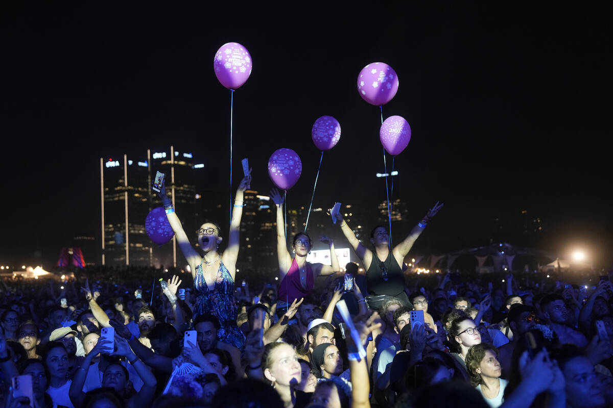 People take part in the Nova Healing Concert in Tel Aviv, Israel, on Thursday, June 27, 2024. T ...