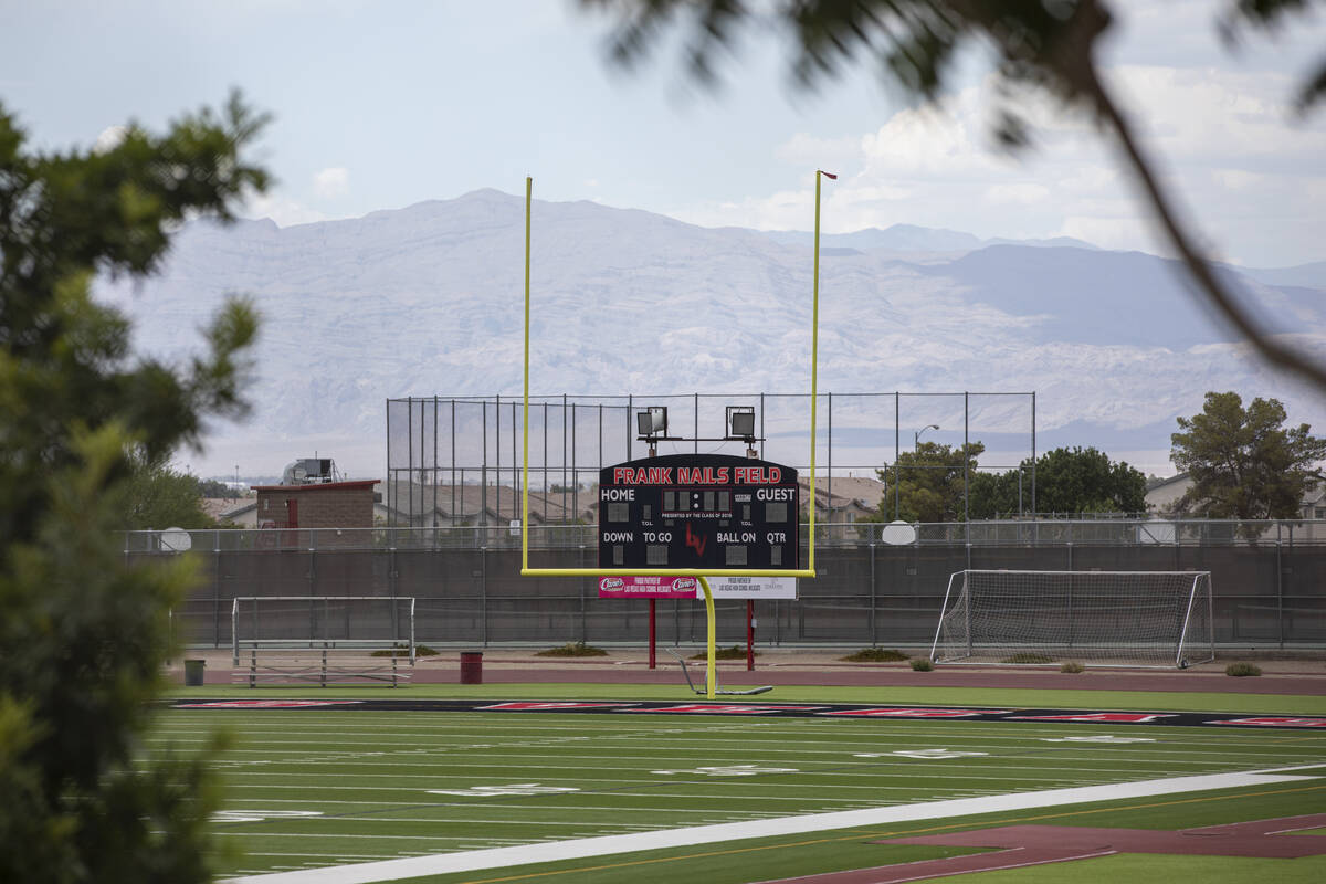 Las Vegas High School’s football field on June 25, 2024. (Daniel Jacobi II/Las Vegas Review-J ...