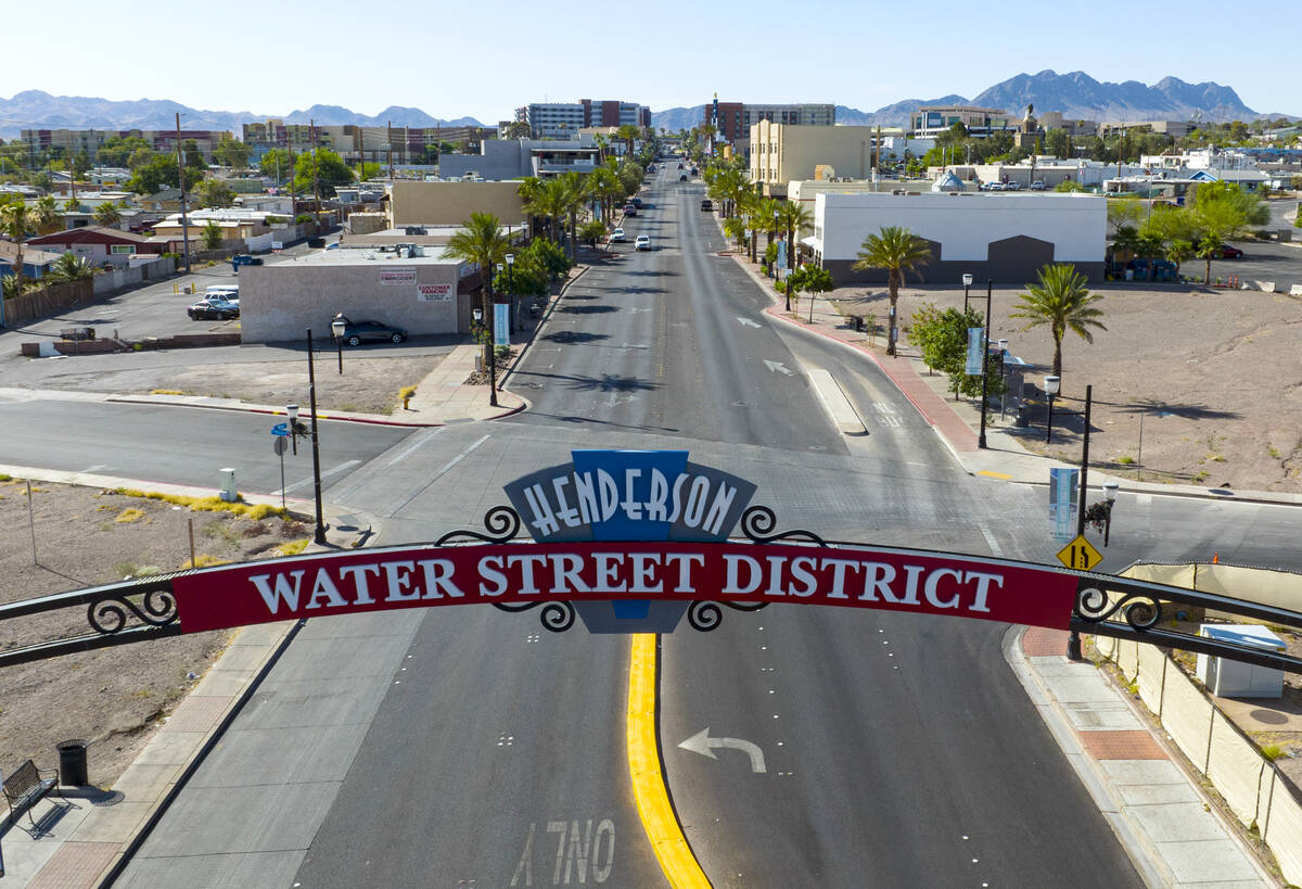 The Water Street District of downtown Henderson pictured, on Tuesday, June 25, 2024. (Bizuayehu ...