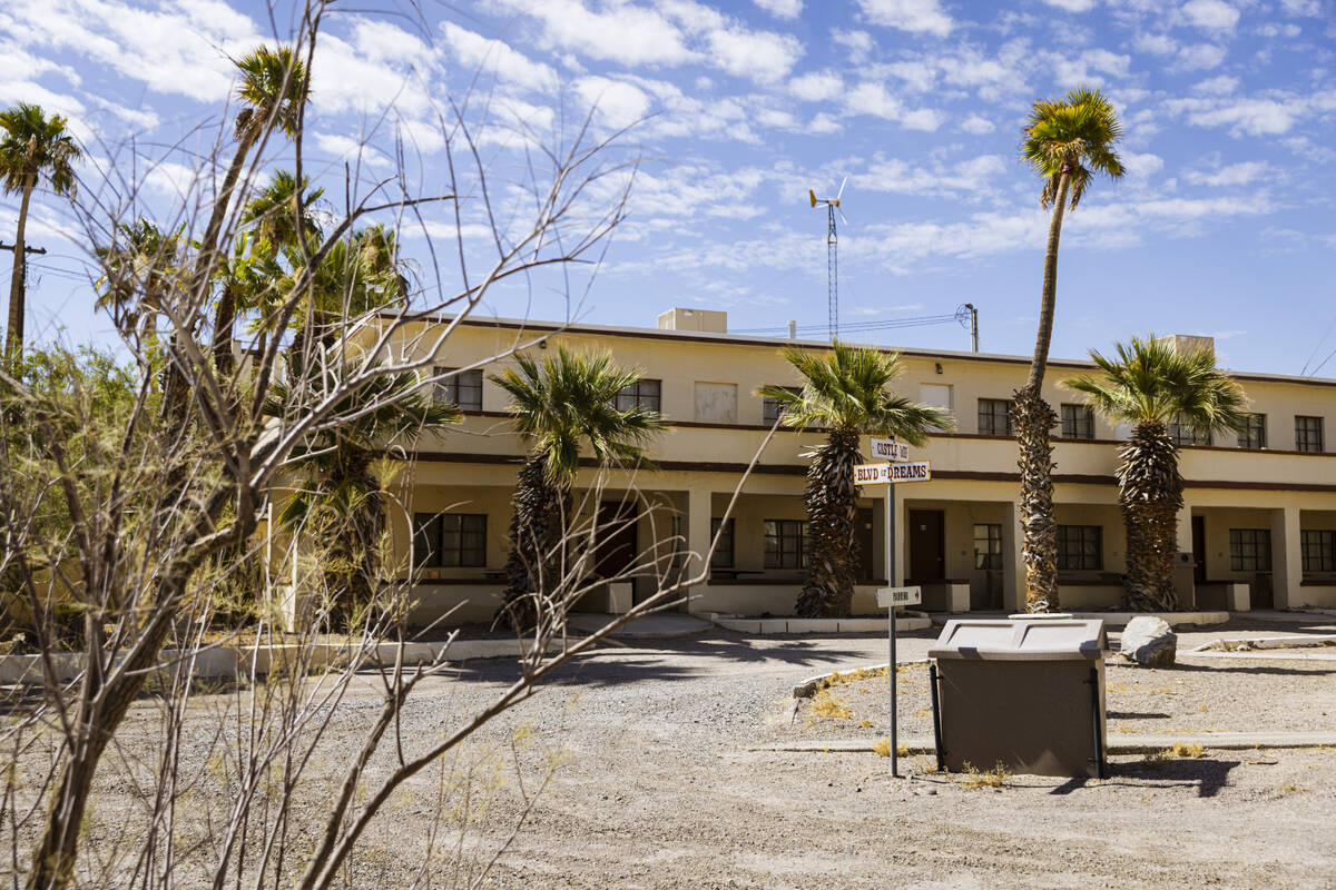 Old buildings are seen along the Lake Tuendae trail at the site of the former Zzyzx Mineral Spr ...