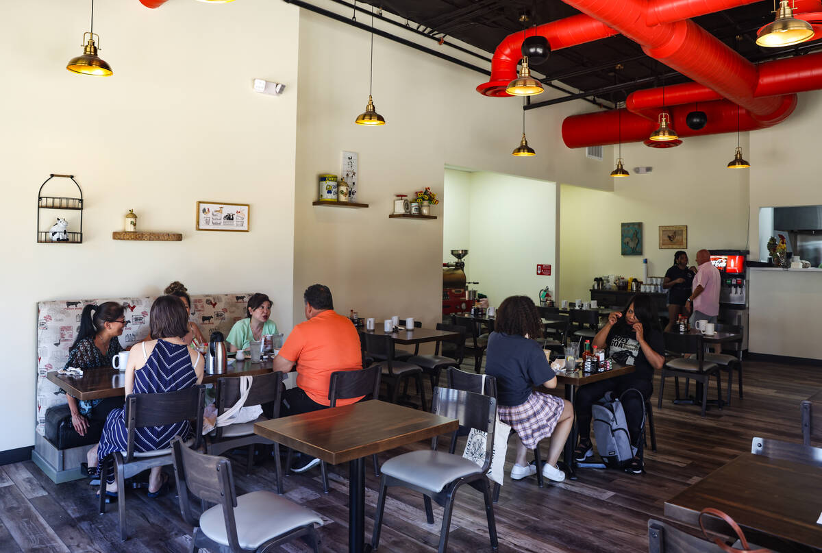 The dining room at Toasted & Roasted, an American breakfast and lunch restaurant in Henderson, ...