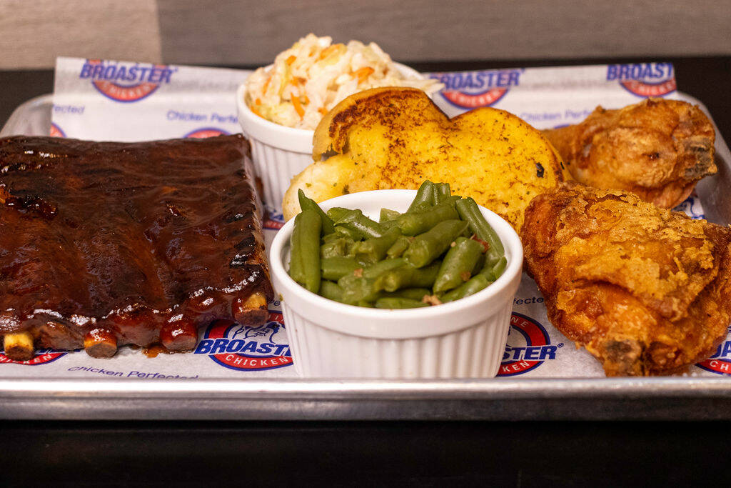 A chicken and ribs combo plate from Two Sisters Broasted Chicken & Ribs, which is planned to op ...