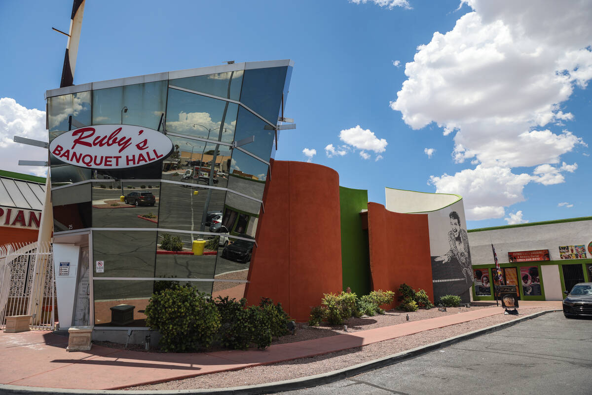 Remnants of the former Liberace Museum remain at a strip mall on Tropicana Avenue in Las Vegas, ...